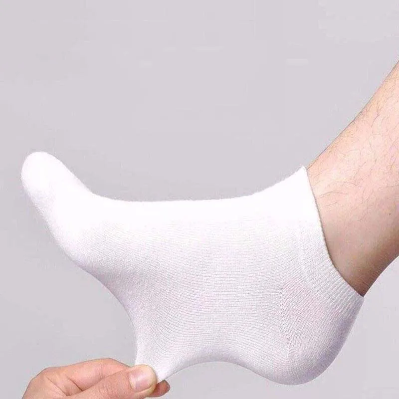 5 Pairs Men and Women Socks Breathable Sports Socks Solid Color Boat Socks Comfortable Cotton Ankle Socks White Black