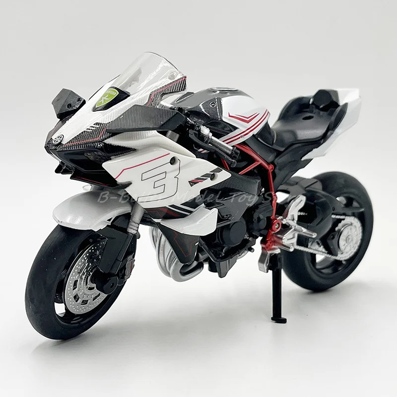 1:12 Diecast Motorcycle Model Toy Ninja H2R Sport Bike Miniature Replica With Sound & Light