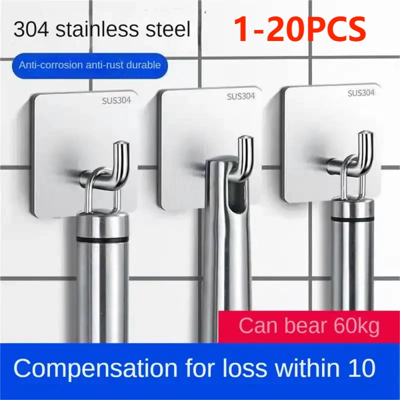 Viscose Hook 15g Stainless Steel Anti-corrosion Anti-rust Durable Storage Hooks Elephant Trunk Hook Kitchen Wall Hook Trunk Hook