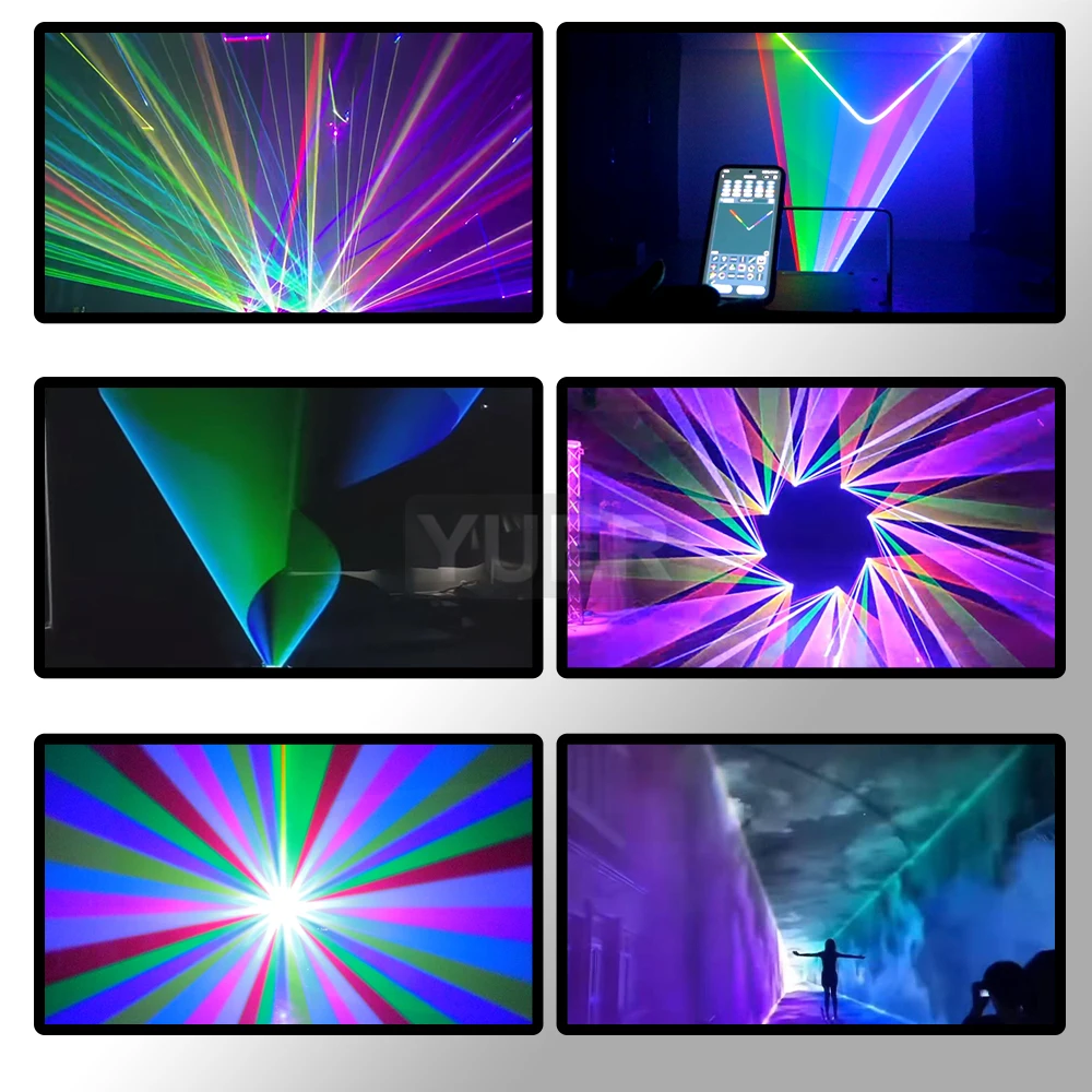 10 واط 15 واط RGB ضوء الليزر DMX512 بلوتوث أندرويد/IOS التحكم الرسوم المتحركة 200 + تأثيرات ل DJ بار ديسكو مرحلة حفل زفاف الحدث