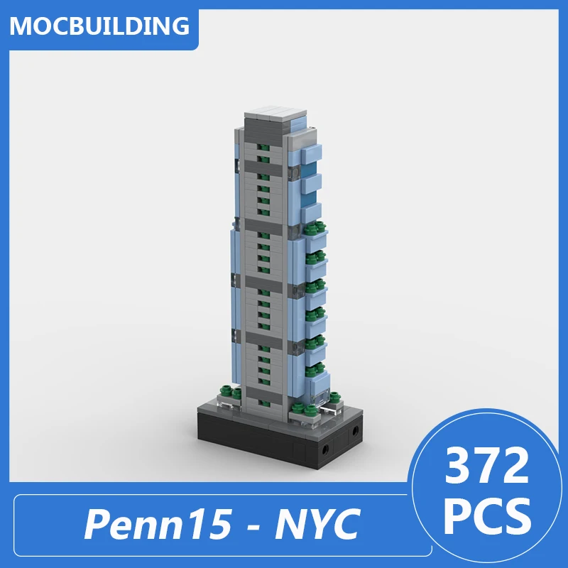 Penn15-nyc modelo moc blocos de construção diy montar tijolos arquitetura educacional exibição criativa coletar brinquedos presentes 372 pçs