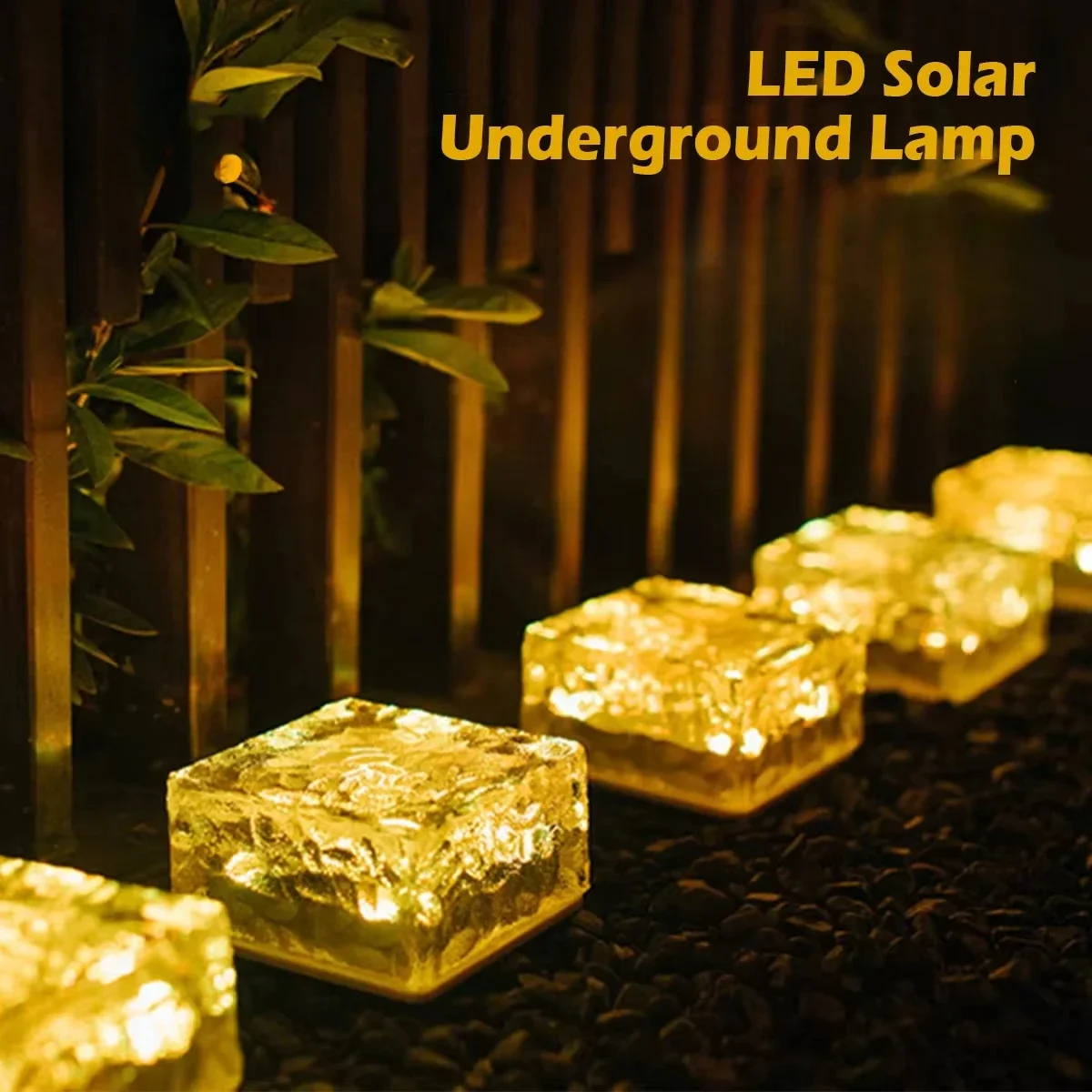 

1PC Ice Cube Solar Lights Outdoor Lawn Lamp LED Solar Brick Light Waterproof Stair Lamp for Yard Landscape Garden Decoration