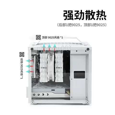 Châssis ITX Portable côté à travers l'ordinateur de bureau SFX puissance Mini petit châssis tout en aluminium Non-C24