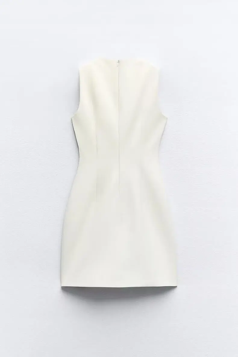 Vestido Slimming de Primavera com Design Novo e Cinto, Estilo E para o Dia a Dia, Saia Curta de Fibra de Poliéster com...