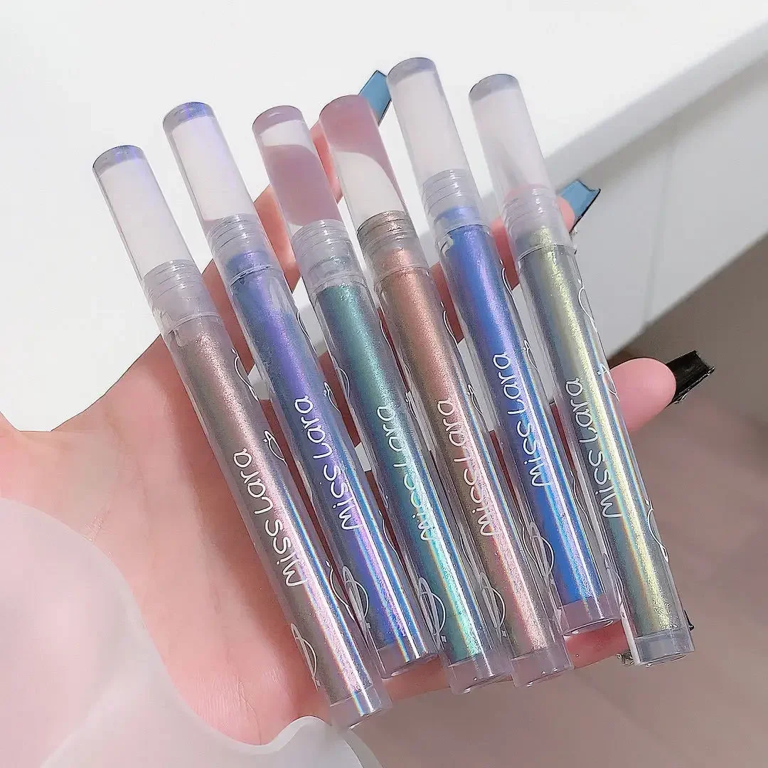 Fioletowy błyszczący cień do powiek w płynie w sztyfcie wodoodporne, długotrwałe cekiny brokat wyróżnij eyeliner w pisaku oczy uroda przyjęcie przybory do makijażu