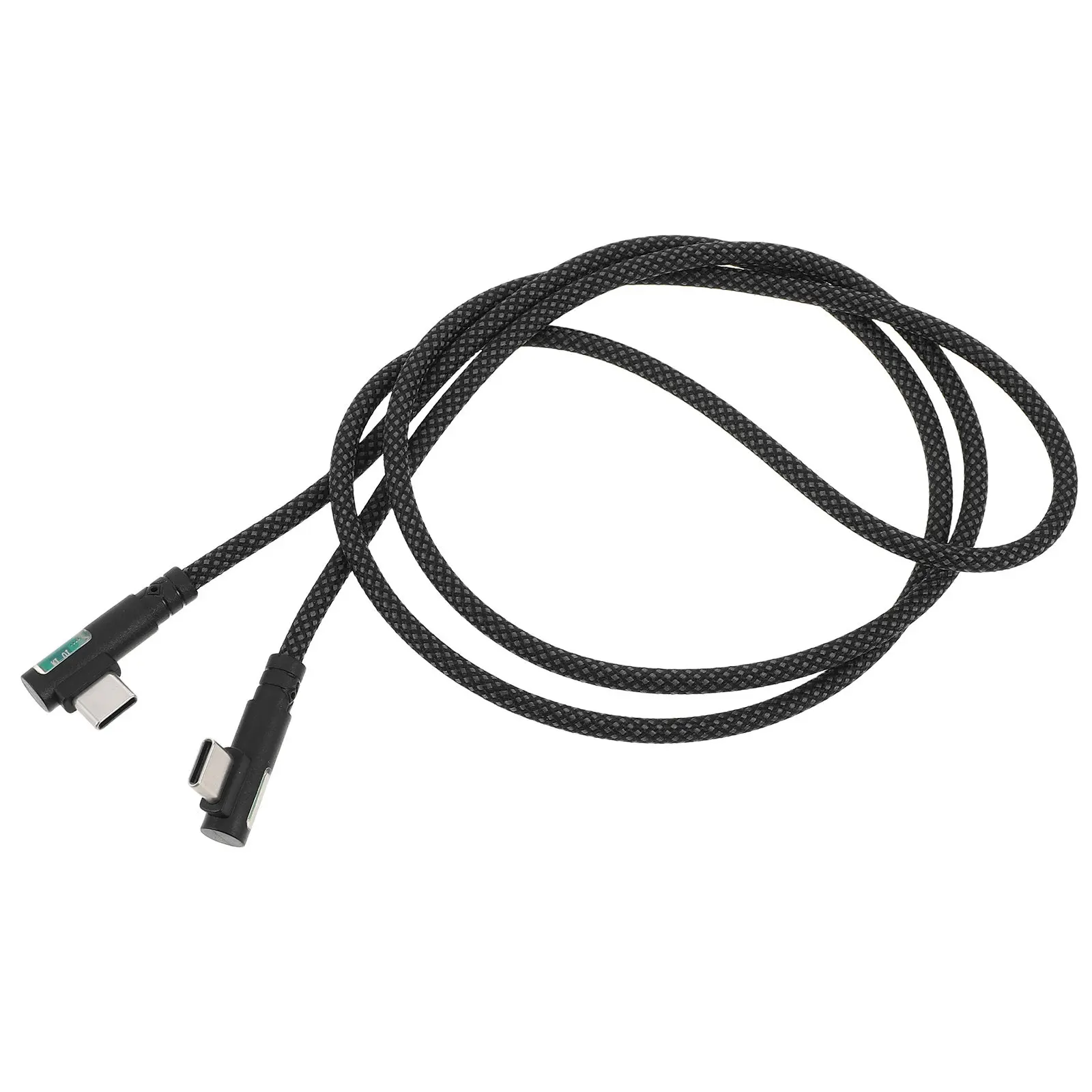 Double Elbow Type C Cable Dual USB-C Fast Charging Cord Right Angle Transparent Shell High-Speed Data Transfer for Smartphones