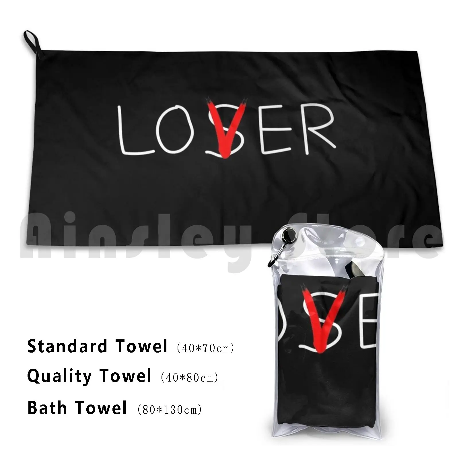 Loser Or Lover ? Custom Towel Bath Towel Love Lover Lose Game Fun Funny Quote Word Sense Meaning Girlfriend