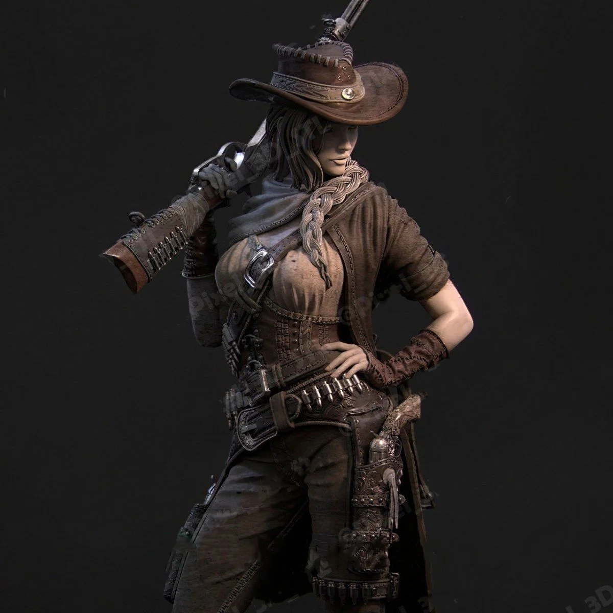 Figurine en résine à assembler, échelle 1/24, Kit de modèle Gunner Jane, jouet d'impression 3D non peint, non assemblé, 1350