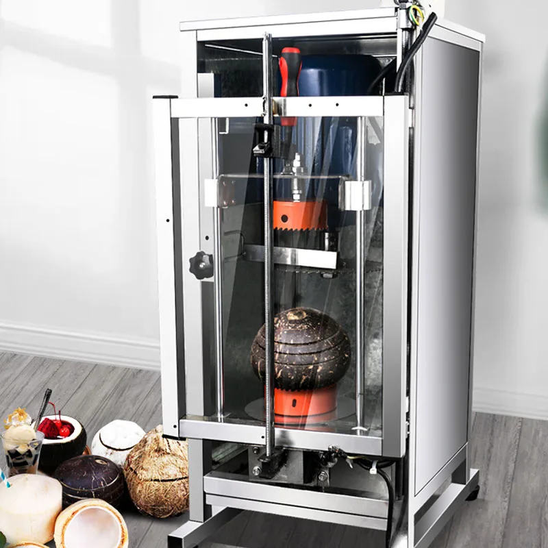 التلقائي آلة جوز الهند جوز الهند آلة قطع غطاء افتتاح جوز الهند الأخضر افتتاح آلة الكهربائية جوز الهند قذيفة