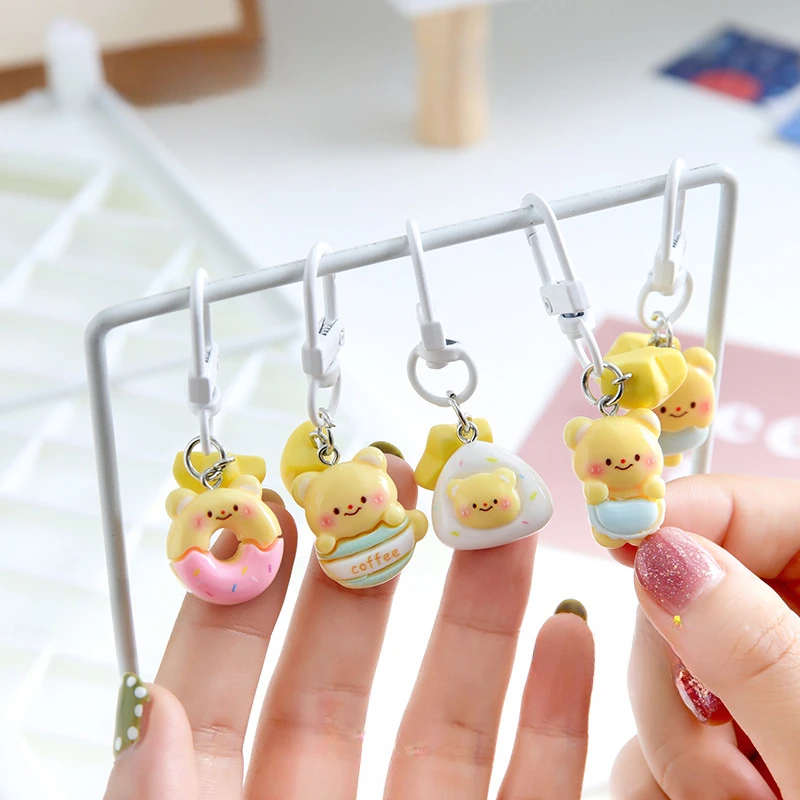 Hot Style Cute Yellow Teddy Bear Keychain Girlish Heart High Beauty Keychain Handbag Pendant Accessory Cadeau Maitresse Ecole