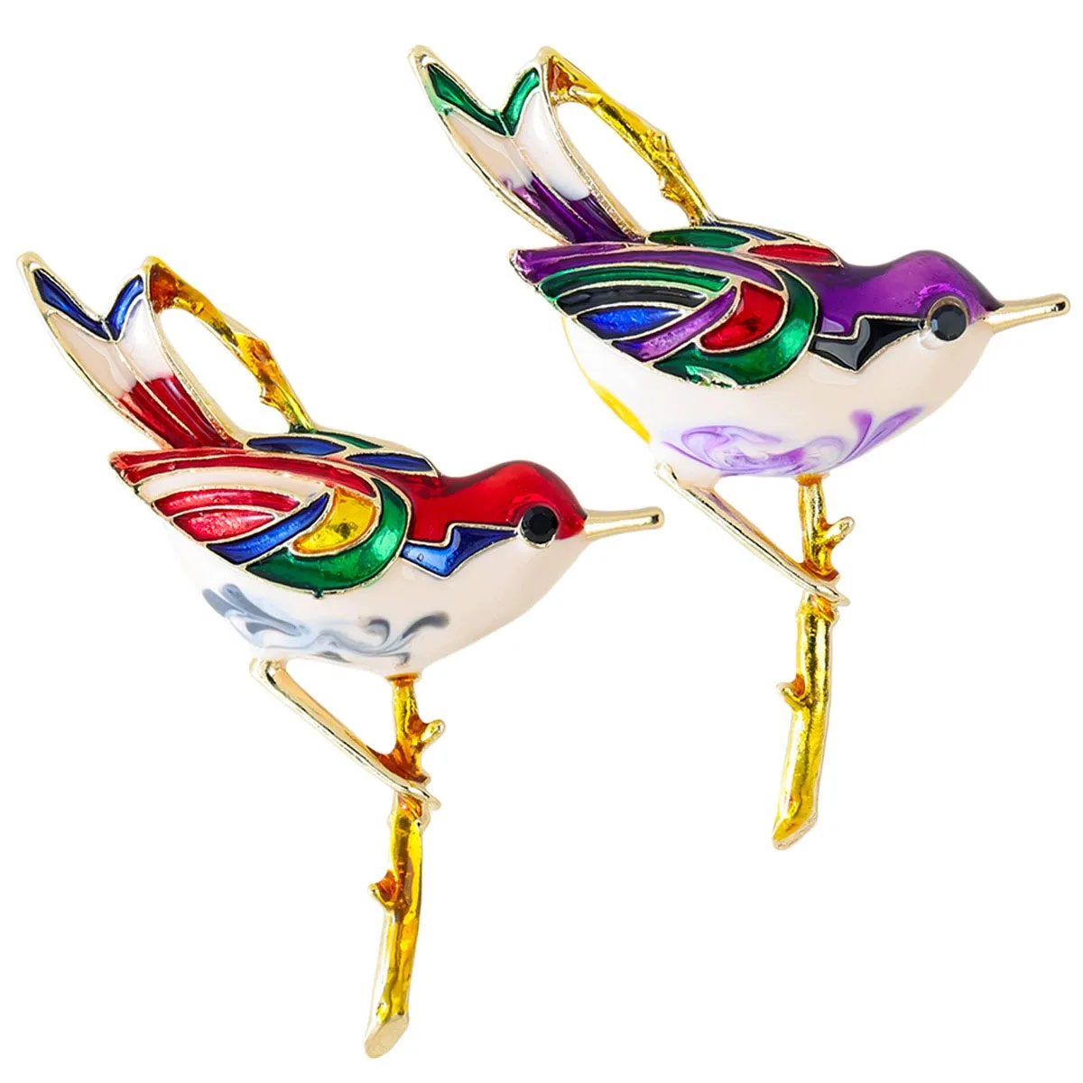 Blucome Colorful Enamel Magpie Swallow Shape Brooches Unique Design Animal Bird Brooch Lady Party Dress Lapel Pin Gifts Bijoux