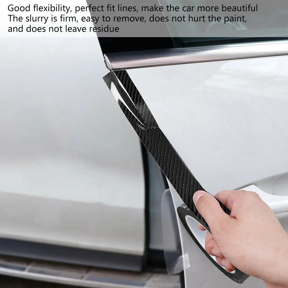 Stickers Carbon Fiber Vinyl Film Tape 10cm*3m Accessories Car Door Sill Scuff Flexible Protection Replacement New