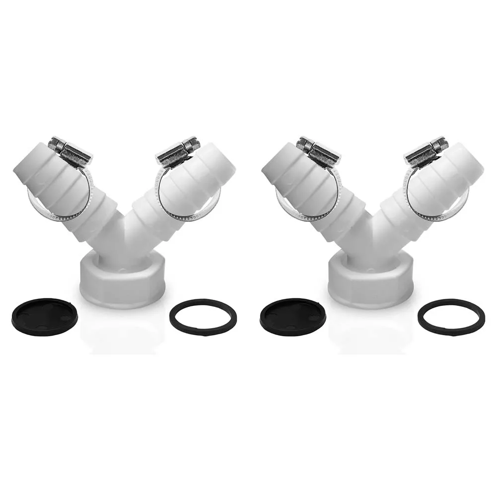 

Dual Outlet Y Drain Adapter for Dishwashers and For washing Machines DN25 with Secure Clips for Leak Prevention