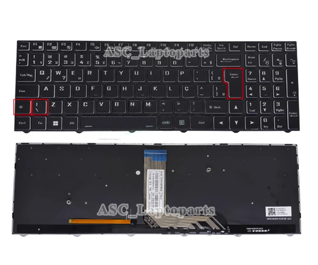 

New Brazil French German Italian Korean Latin Spanish PO Keyboard For Clevo PB50EF PB51EF PB51EF-G PB50RC PB50RC-G Color BACKLIT