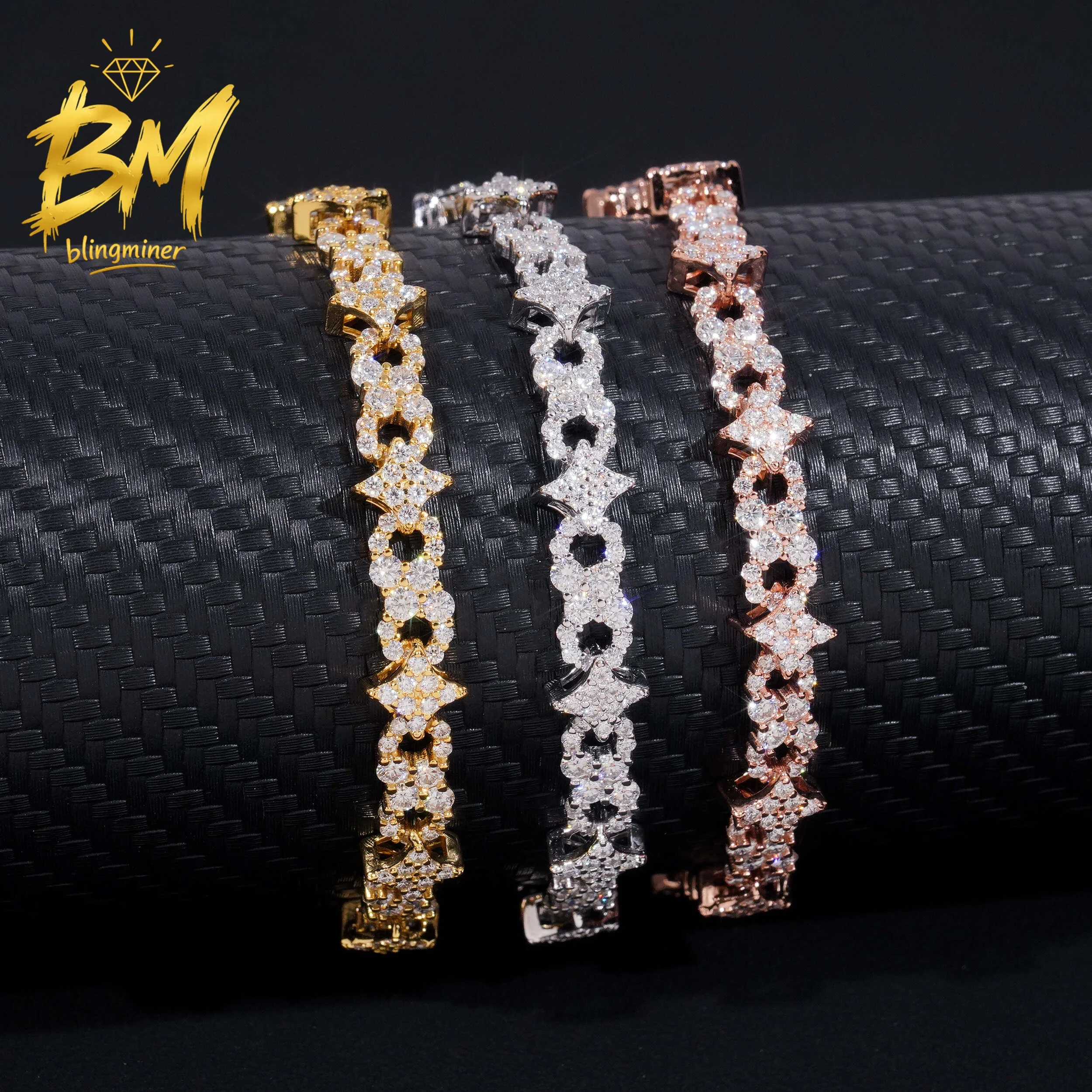Kalung Blingminer Star Infinit - Moissanite Cuban Link Chain Iced Out ulasan dan harga