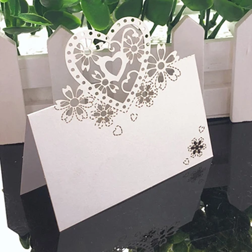 50pcs White Name Place Cards Wedding Decoration Table Decor Message Invitation Card Baby Shower Party Supplies favor for guests