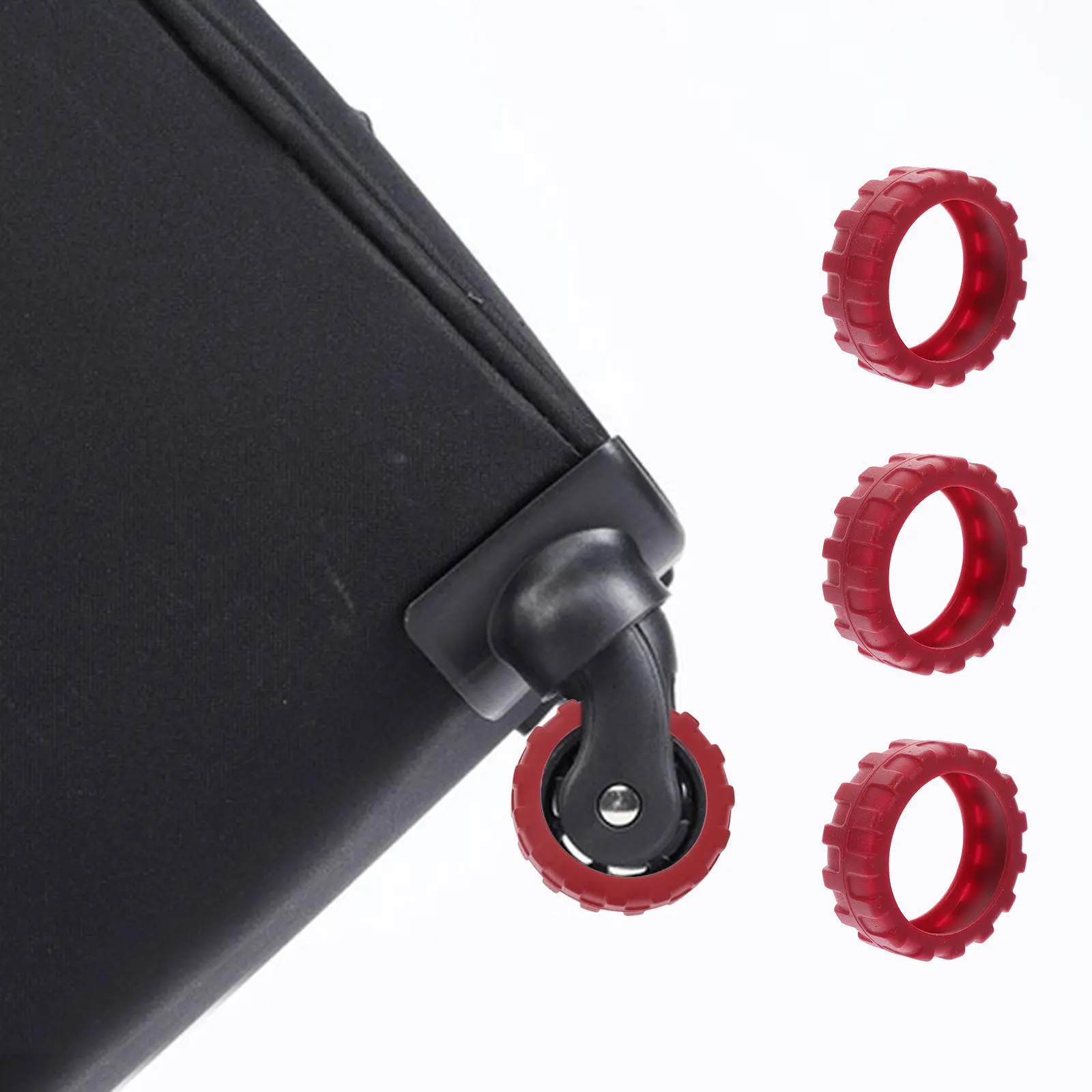 

Набор из 8 силиконовых защитных чехлов для колес багажа: бесшумные, противоскользящие накладки для колес чемоданов, защитные накладки для путешествий