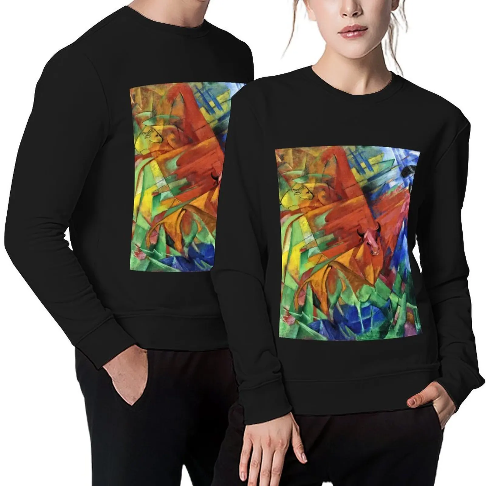 

Franz Marc - Animals In A Landscape Pullover korean autumn clothes tracksuit men's clothing hoody