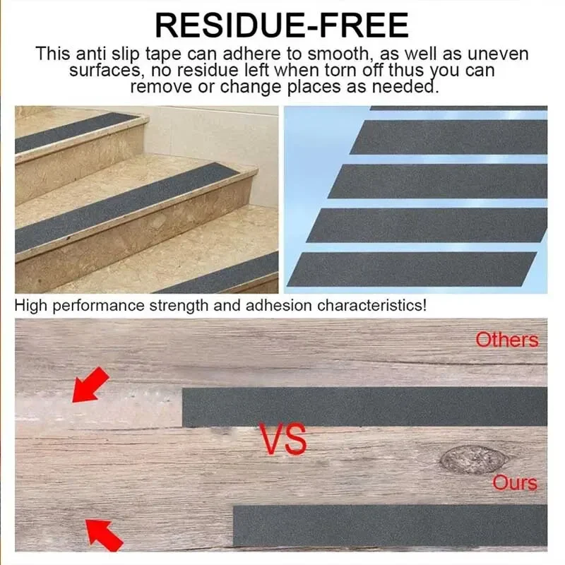 Cinta antideslizante de 5M, pegatina de agarre antideslizante impermeable de seguridad para escaleras de ancianos y cinta antideslizante de suelo