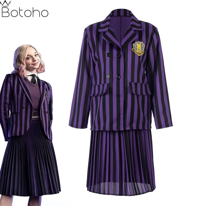 Costume de Cosplay du mercredi addam Enid Sinclair, uniforme scolaire Nevermore pour enfants filles femmes, veste jupe, Costume Hall, nouvelle collection 2025 ☆ ☆