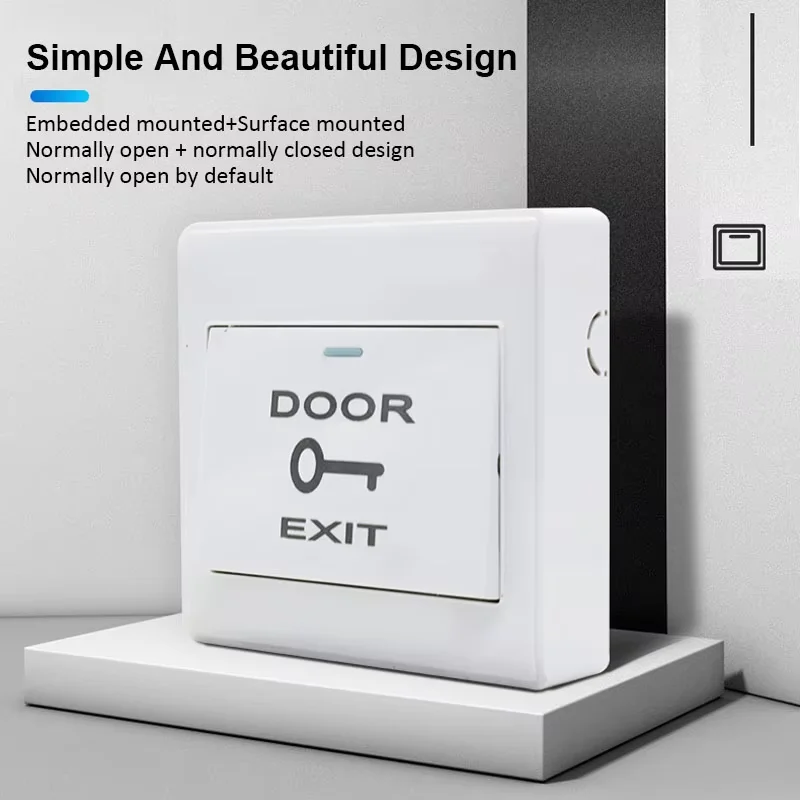 NO COM Plastic  Access Button Door Exit Push Switch Release Gate Opener Door Access Control System Entry Open Touch Button