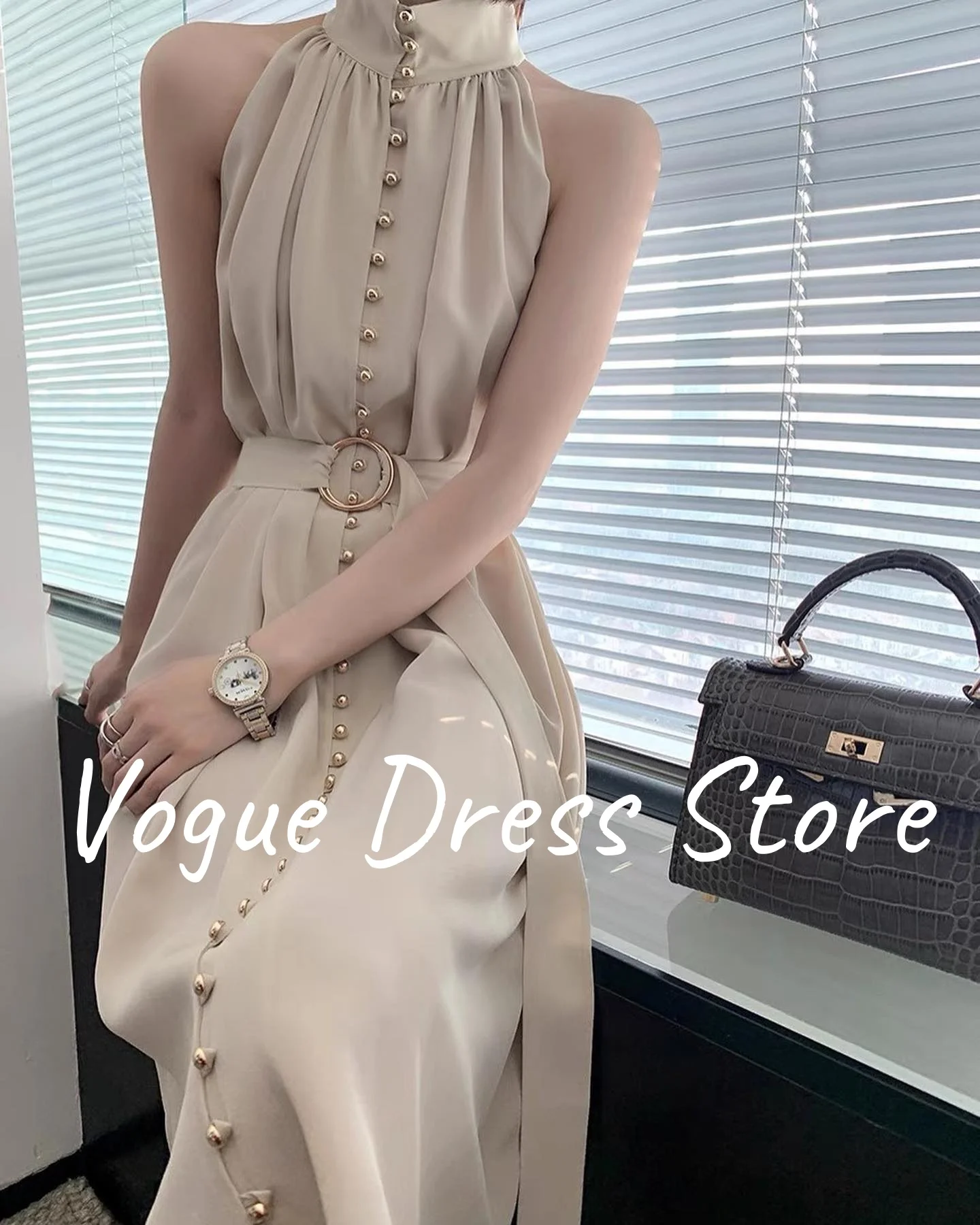 تخصيص حساسة جيرسي أزرار فساتين السهرة مزاجه أكمام عالية العنق فساتين المشاهير حجم مخصص Pr