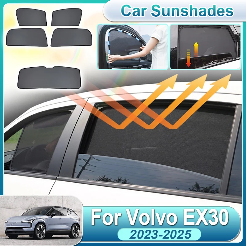 

Car Sunshade For Volvo EX30 Accessories 2023 2024 2025 Magnetic Curtain Foldable Side Window Mesh Sun Visor Cover Car Accesorios