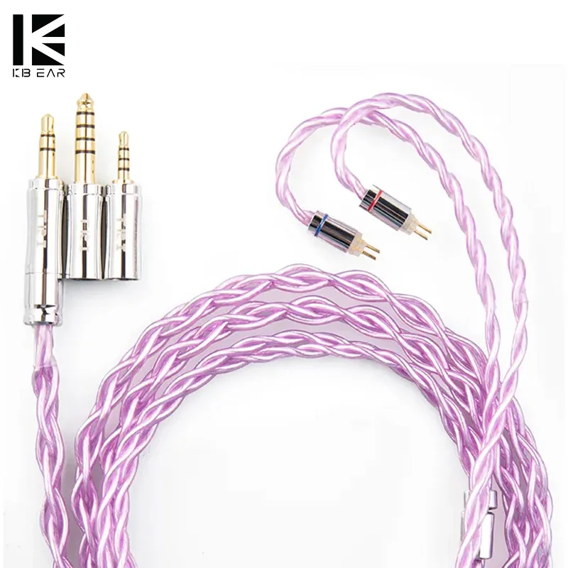 

KBEAR TR10 4 Core 4/5N Oxygen Free Copper Silver Plated Upgraded Earphone Cable 2PIN/MMCX 2.5/3.5/4.4MM Earbuds Connector TRI