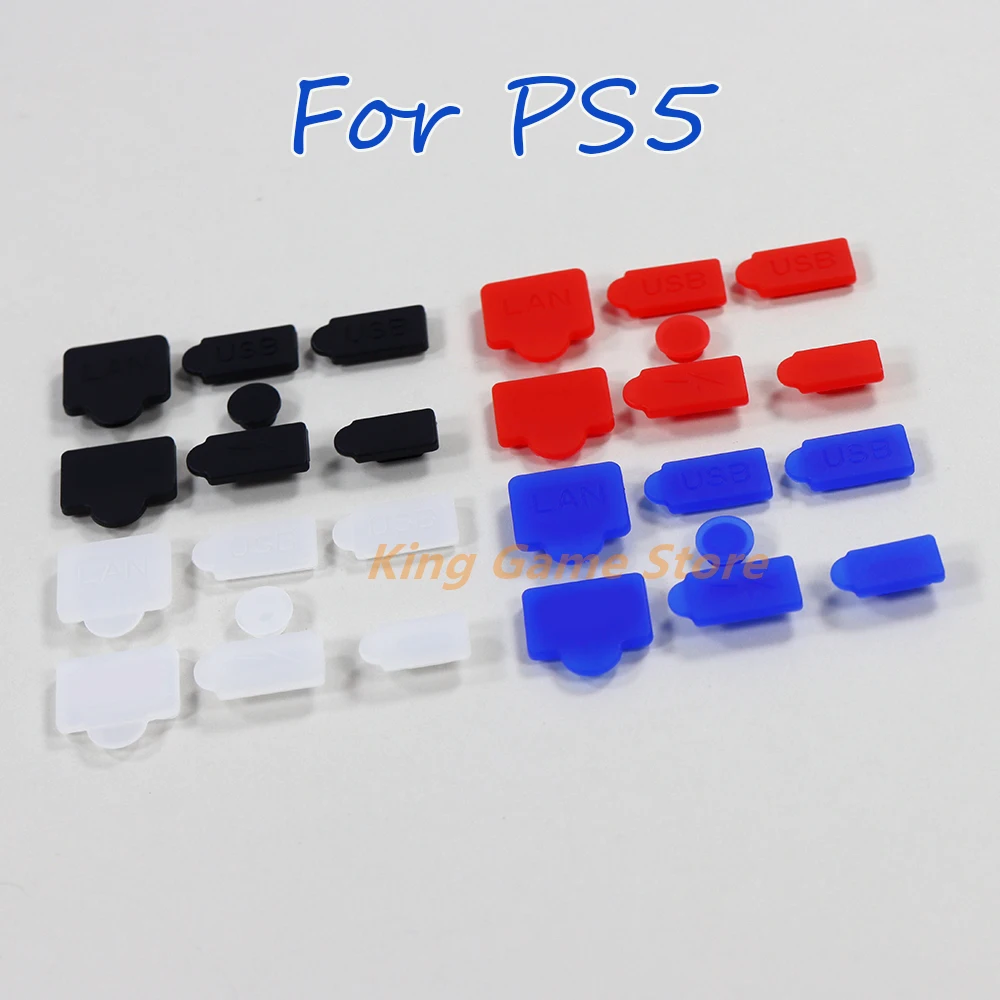 2sets Silicone Dustproof Plug USB HDMI-compatible Interface Anti-dust Cover for PS5 Game Repair Parts