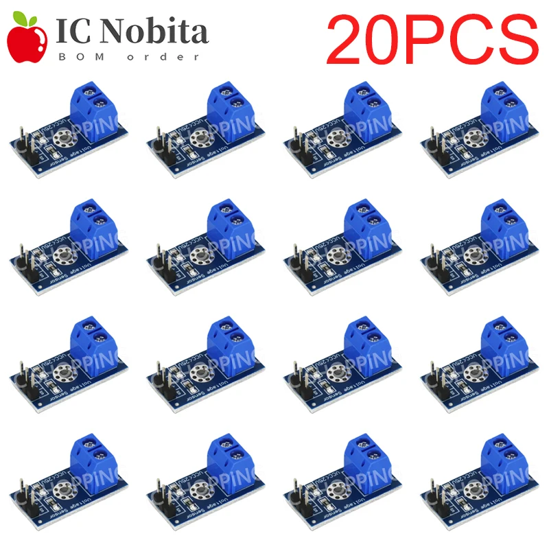 20PCS Standard Voltage Sensor Module DC 0-25V Test Electronic Bricks Smart Robot Smart Electronic Building Blocks Detecting