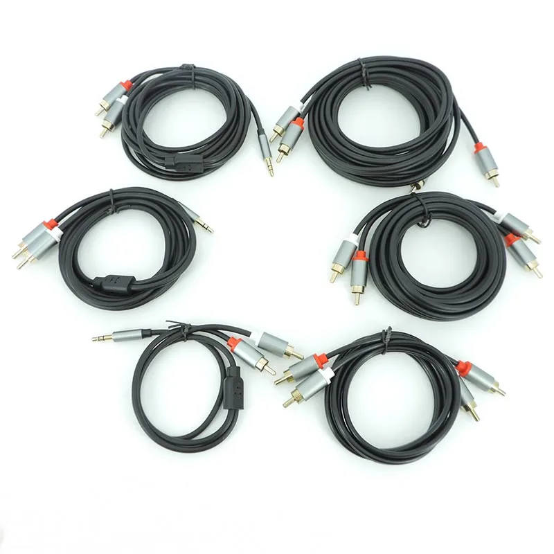 RCA Y Splitter Audio cable 3.5mm jack male 2RCV to 2rca male double lotus AUX RCA Jack For Amplifier Audio Home Wire J17