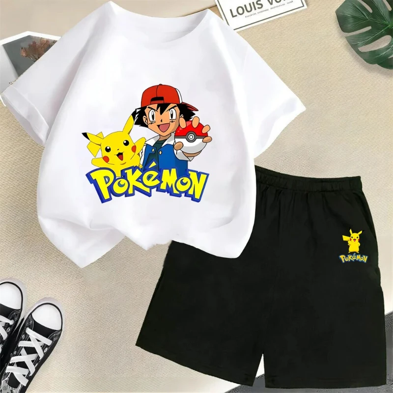 

Детский летний комплект Sonic & Pikachu, футболка с короткими рукавами и шорты для мальчиков, комплект из 2 предметов