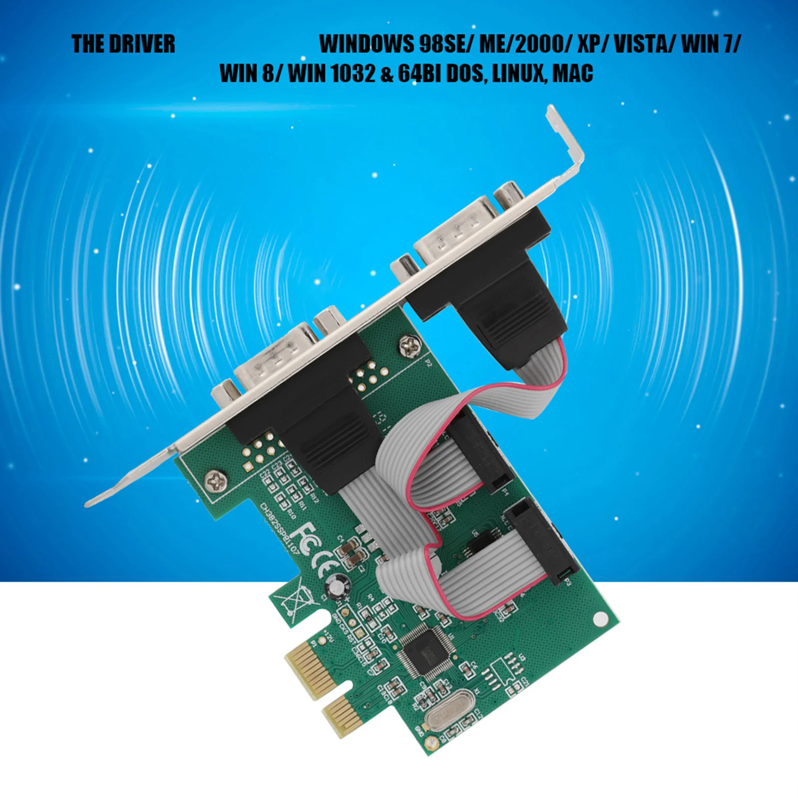 

Адаптер PCI Express с 2 портами RS-232 (COM) на PCI-E, конвертер PCI Express