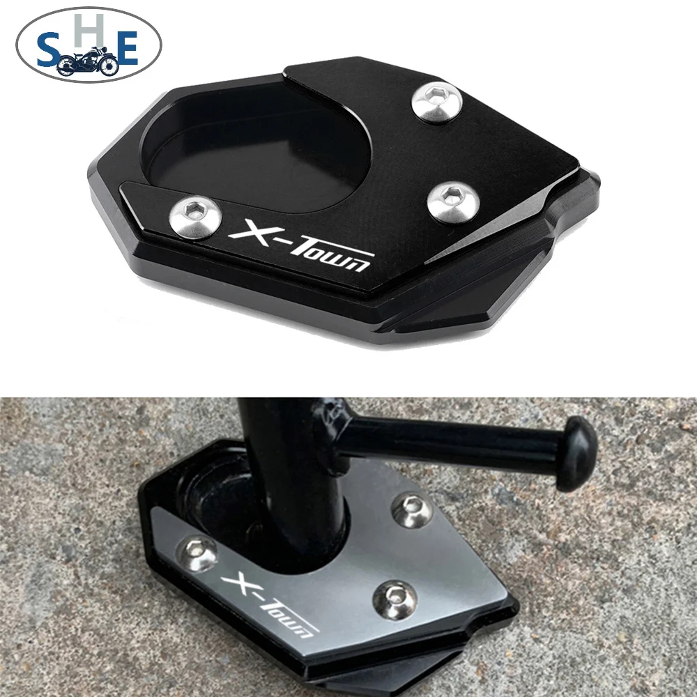 For KYMCO XTOWN 300i X-TOWN 125i 300i New Design Motorcycle CNC Aluminum Kickstand Sidestand Foot Side Stand Enlarger Pad