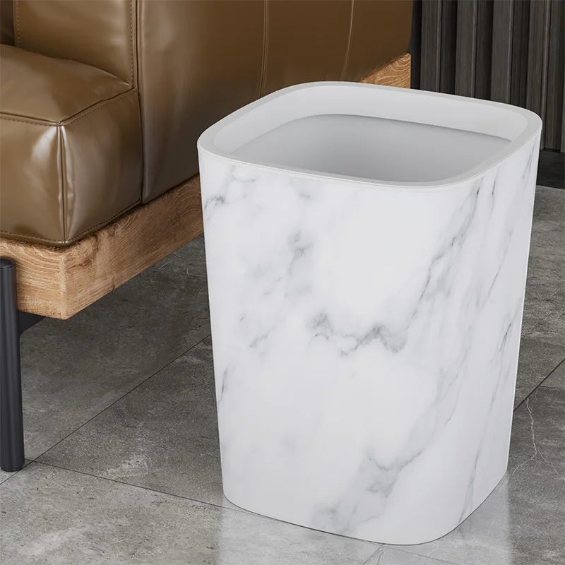 

Home Use Marble Pattern Tra Can Living Room Luxury Batoom Tissue Basket Large Capaci High Aesthetic New Toilet Paper Ba...