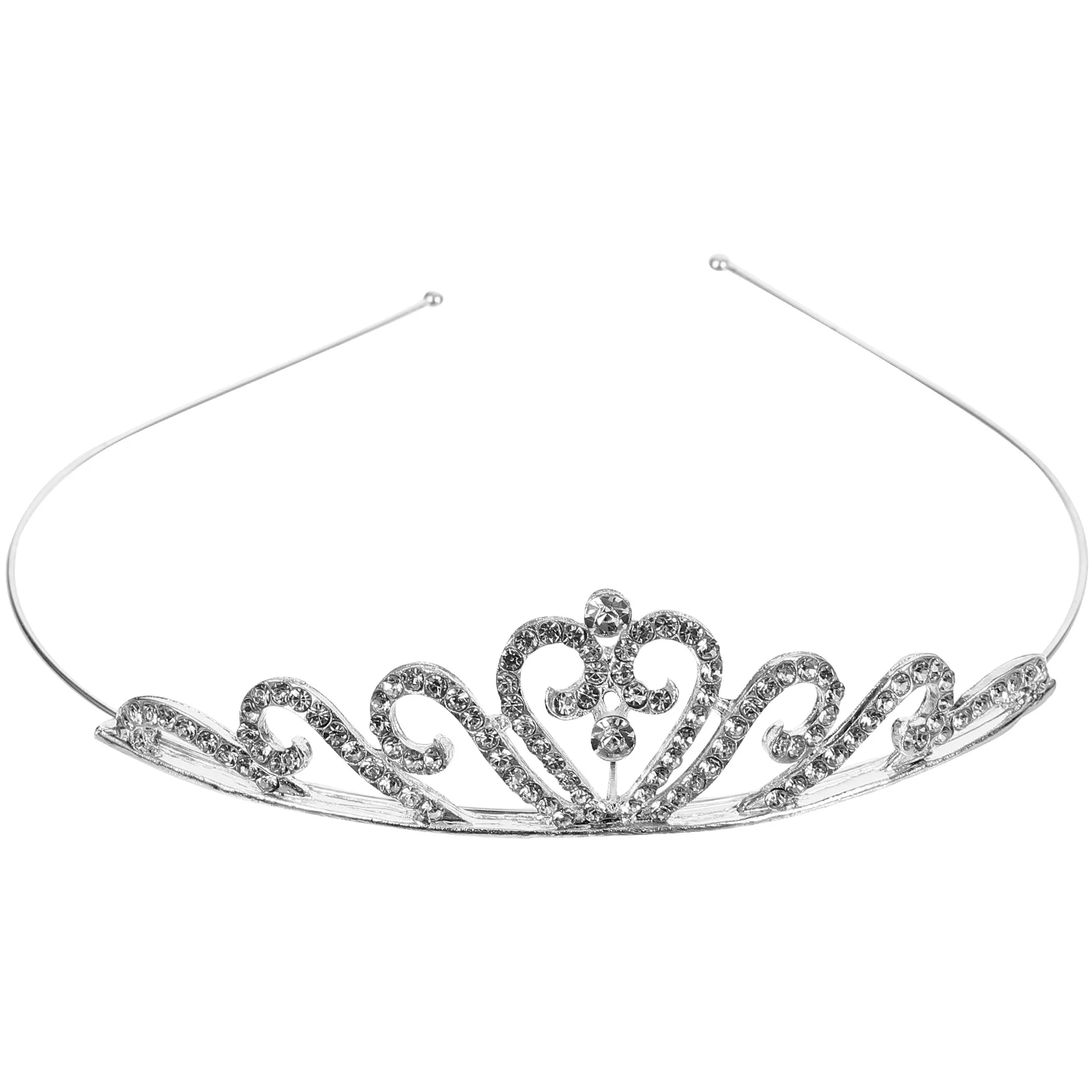 

1 Piece Silver Alloy Rhinestone Princess Headband for Kids Little Girls Wedding Engagement Party Decorative Hair Accessory