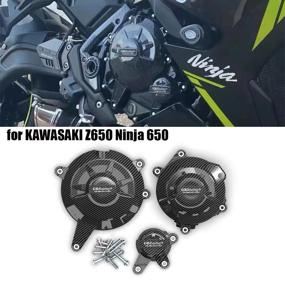 

FOR KAWASAKI Motorcycle Engine Hood GBRacing Protective Cover Accessories 2017-2024 Z650 2017-2024 Ninja 650 2017-2024