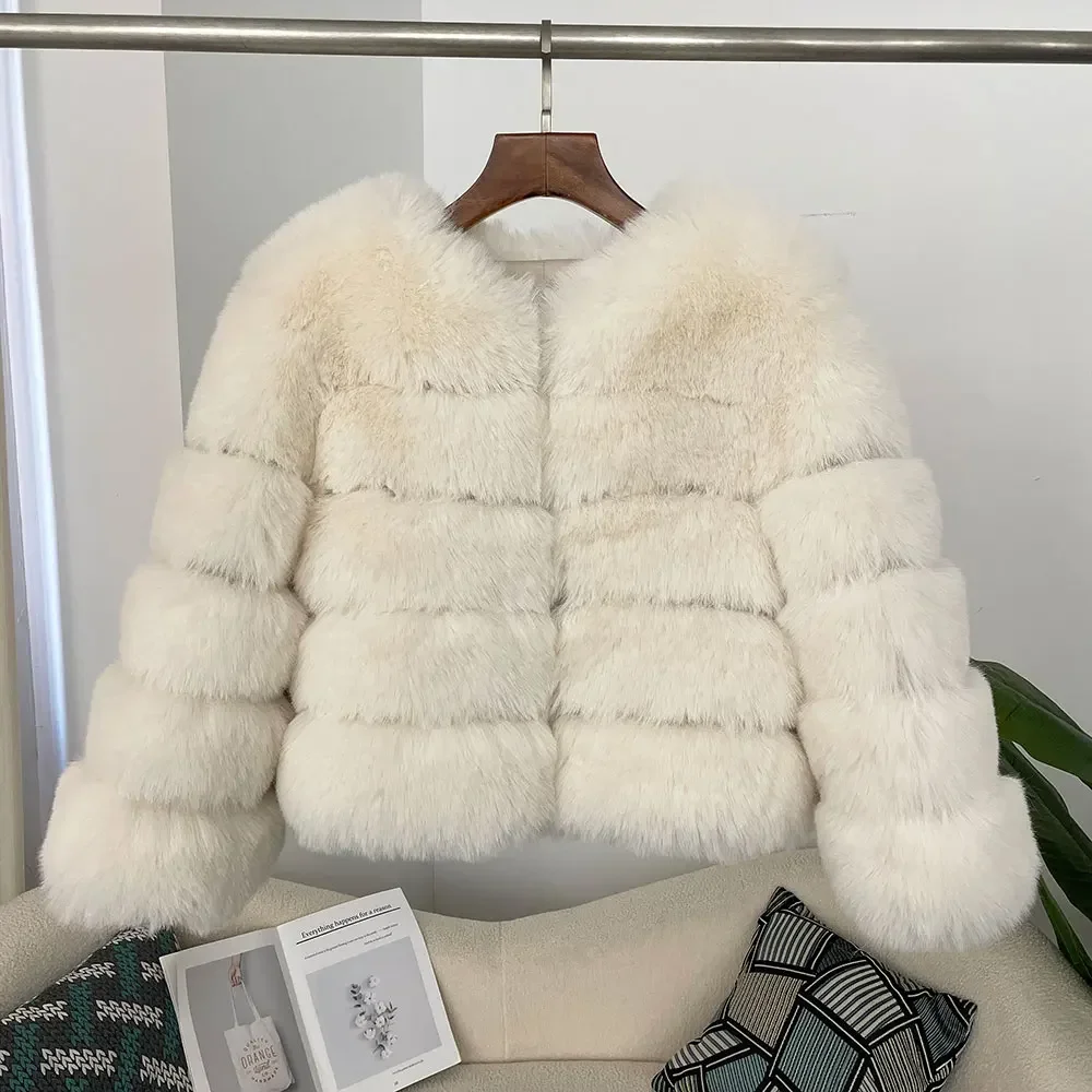 

Fur Coat Eco-friendly Women New Faux Fur Coat Winter Elegant Thick Warm Outerwear Streetwear Fashion Fake Fox Rabbit Fur Coat