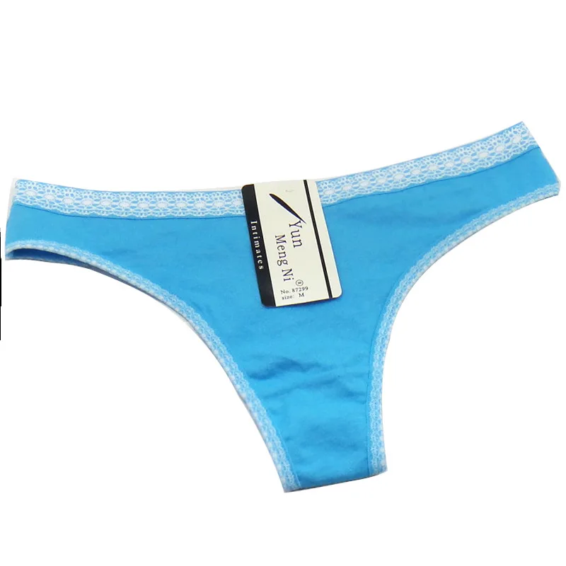 Hot Selling 1pc/Lot Lady T Briefs Fashion T-String Printed Women\'s Thong Underwear Head Cotton Sexy Panties Stock 87299