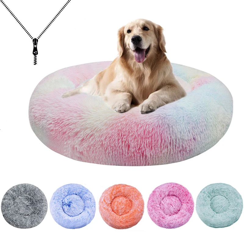 Zipper Dog Litter Cat Litter Plush Round Pet Litter Dog Bed Winter Dog Mat Pet Mattress Pet Supplies Dog Bed For Large Dogs xxl