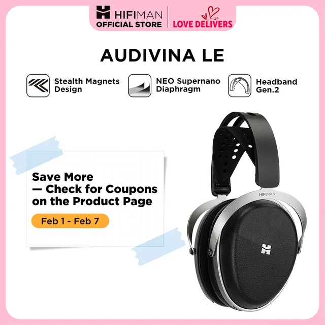 HIFIMAN AUDIVINA LE Stealth Magnet Over-Ear Full-Size Planar Magnetic Hi-Fi