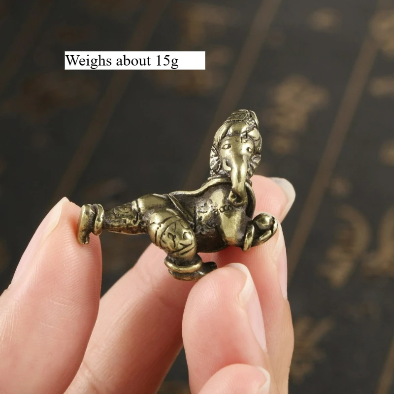 

Little Fairy/Retro Brass Personalized Elephant Head Desktop Ornament Creative Metal Model Home Living Room Decoration Crafts