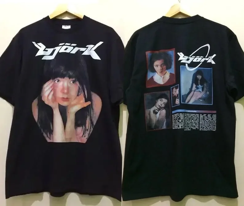 Camiseta gráfica de estilo retro de Bjork, camiseta de concierto de la gira Btek de los años 90 Vtg, gira de Bjork