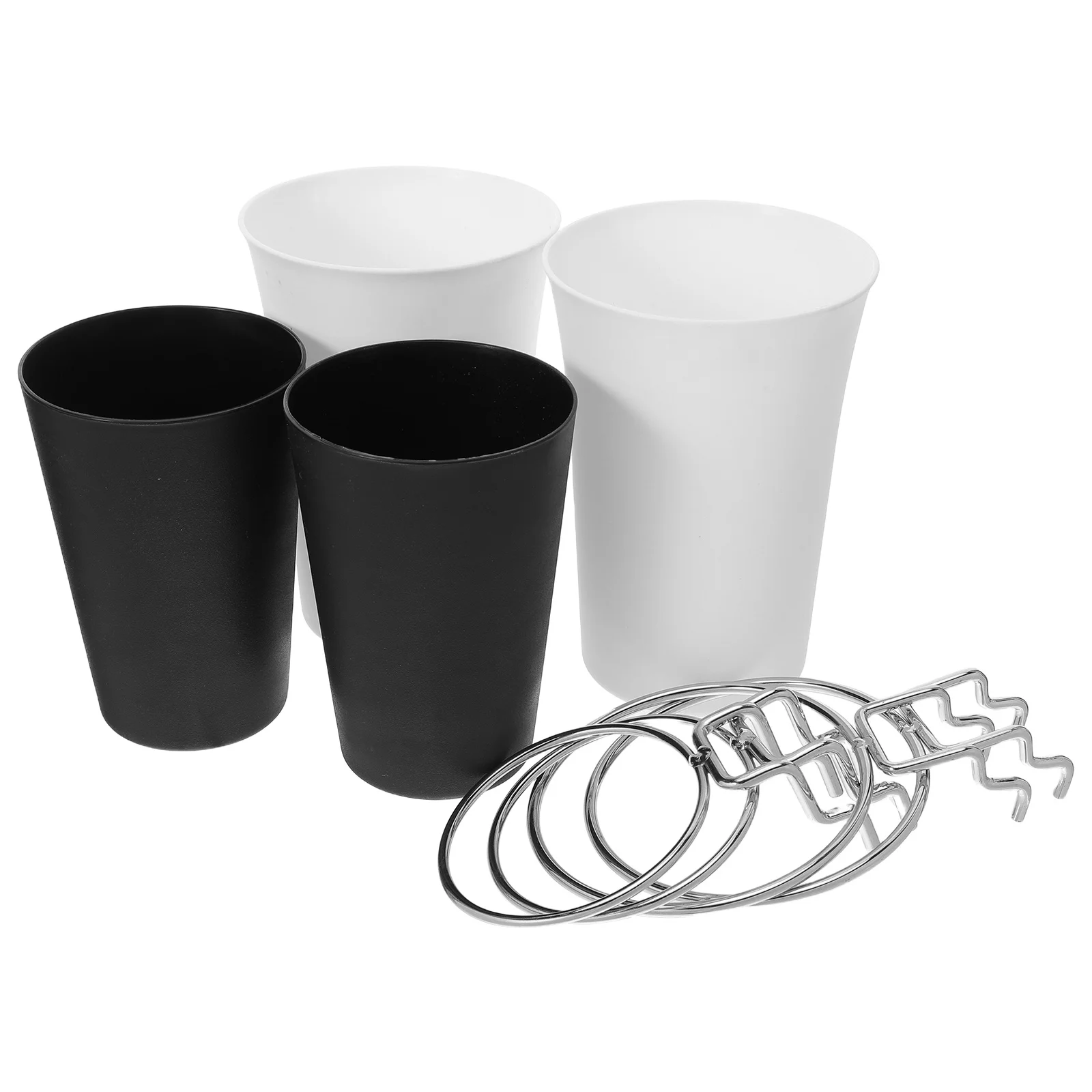 

4 set Pegboard Cup Holder Organizer 4 Sets Storage Bin With Hooks For Pens Pencils Tools Nail Art Equipment Container - Wall