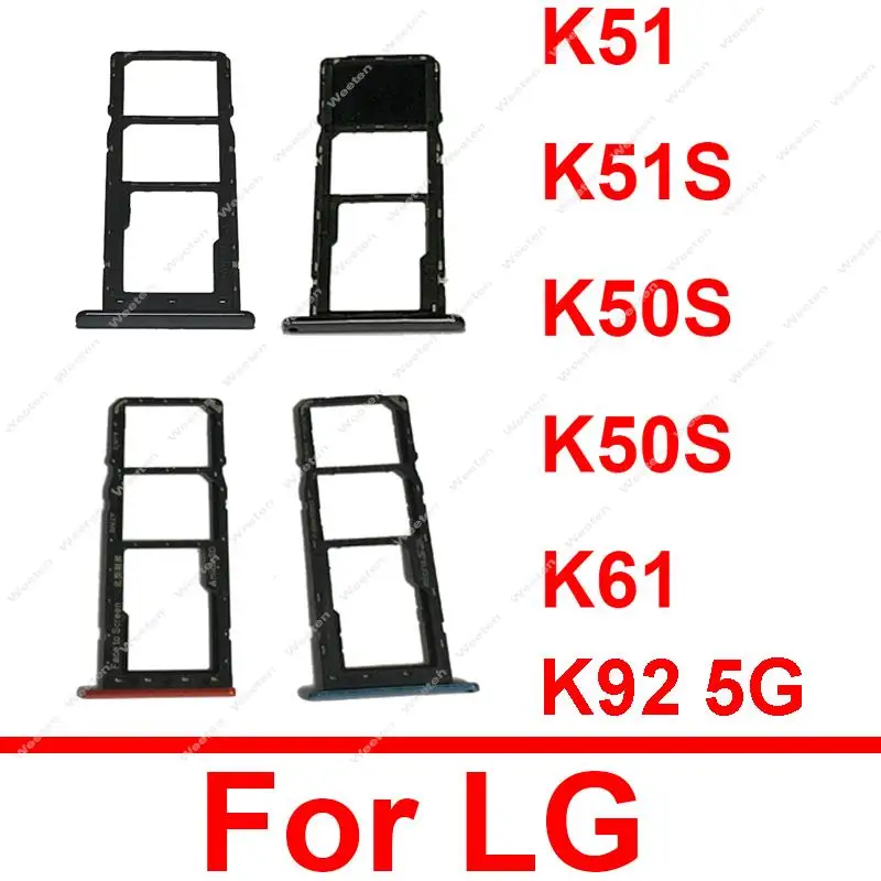 

SIM Card Tray Holder For LG K50 Q60 K50S K51 K51S K61 K92 5G LM-K920AM Dual Sim Reader Card Socket Card Adapter Replacement