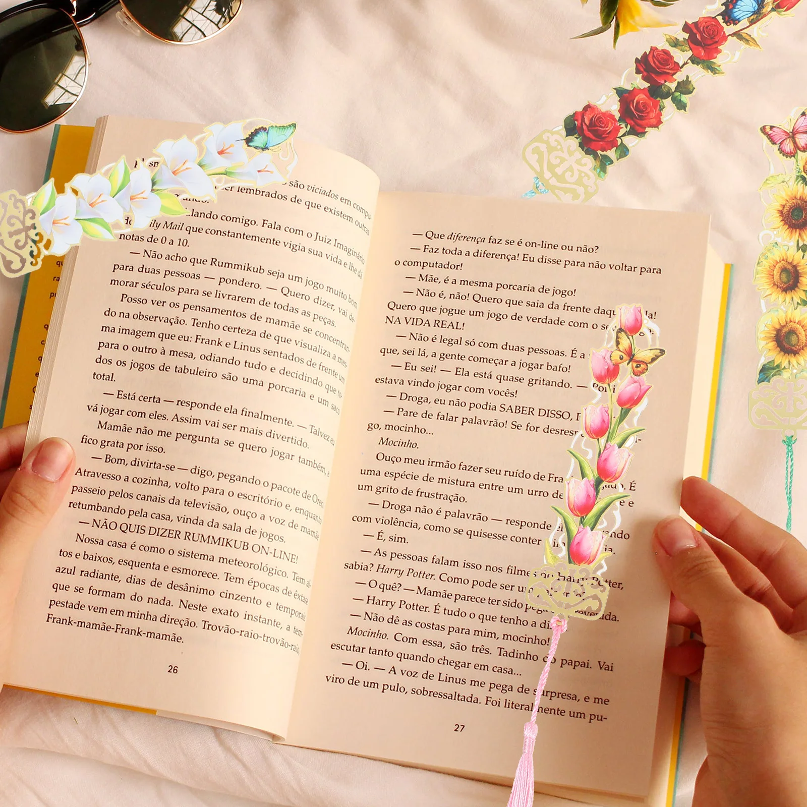

4 Pcs Bookmark Markers for Reading Display Bookmarks Lovers Beautiful Aesthetic Tassels Bulk