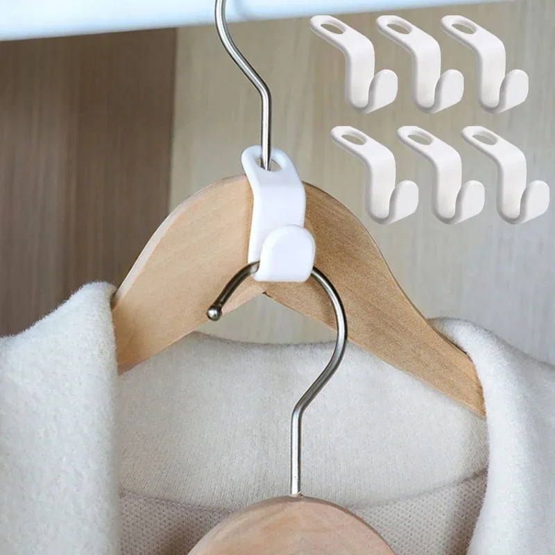 5Pcs/Set Multi-function Wardrobe Space-saving Hanger Hook Coat Plastic Closet Stack Hanger Rack Bedroom Storage Organizer