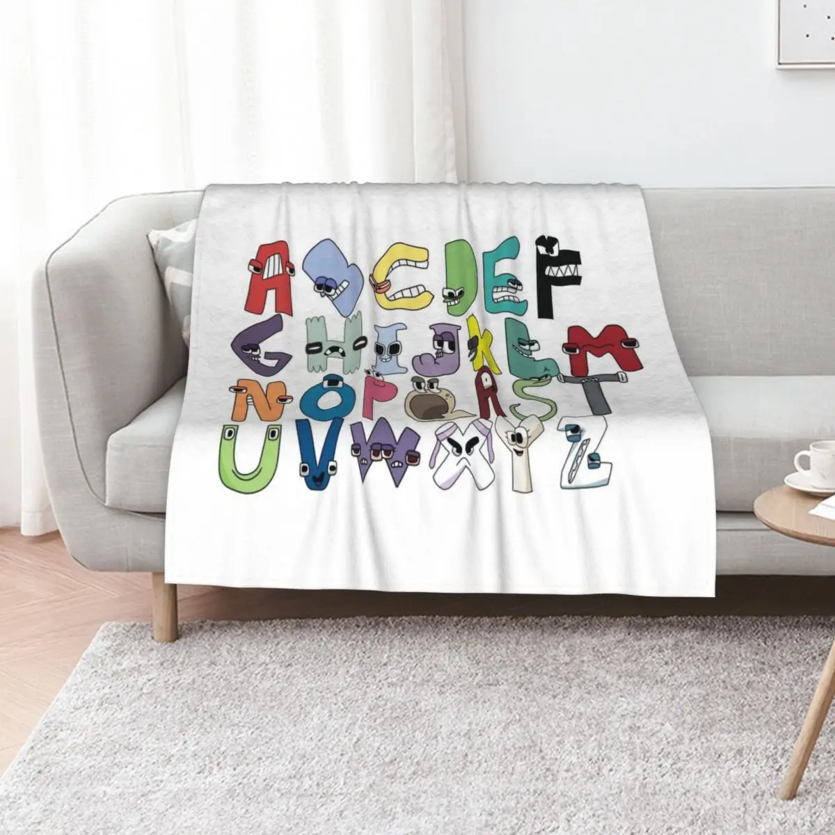 

Alphabet Lore Latter A-Z Throw Blanket manga for sofa Bed Fashionable Kid'S Blankets