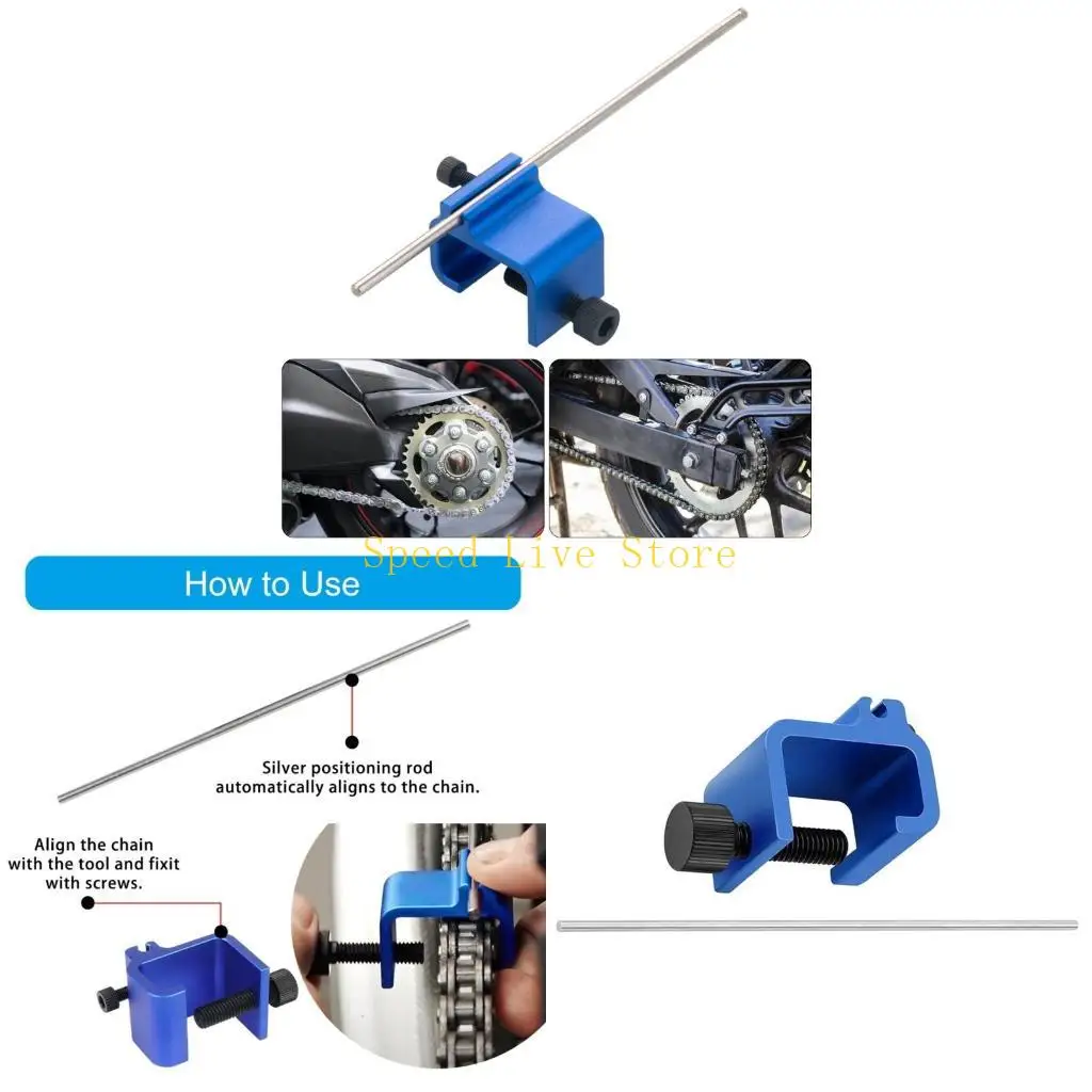 

547c Инструмент выравнивания цепи подходит для мотоциклов и грязного велосипеда, быстрого точного выравнивания инструмента