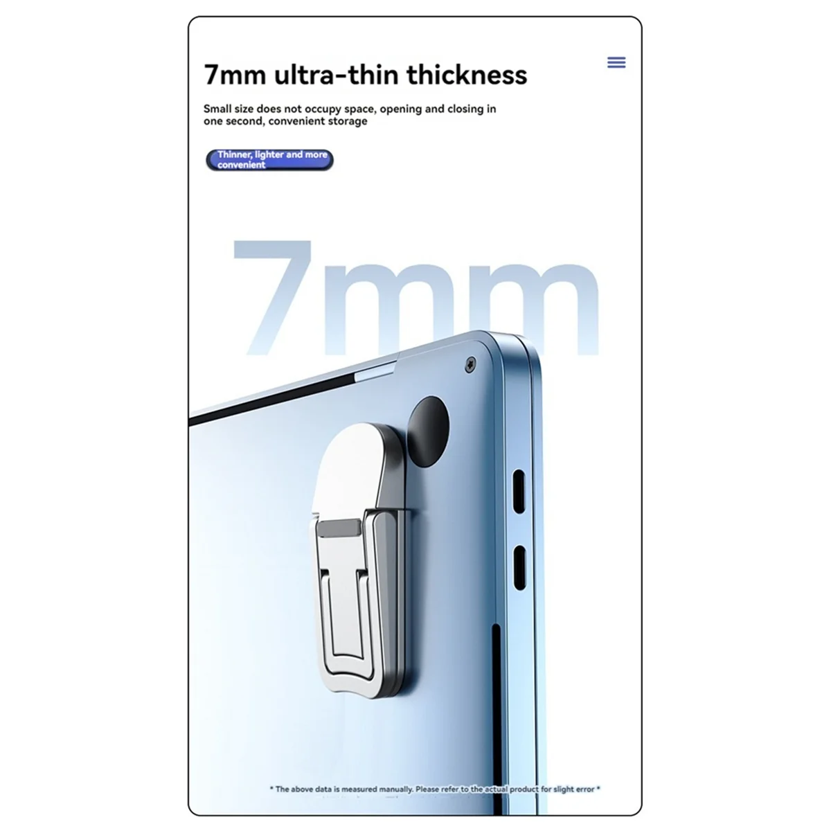 ที่เพิ่มความเย็นขาตั้งแล็ปท็อปขนาดเล็กแบบพกพาที่ยกขาตั้งแล็ปท็อปที่มองไม่เห็นพับได้สำหรับแล็ปท็อปแท็บเล็ตคีย์บอร์ดทองคำสีกุหลาบ